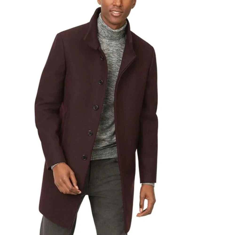Club Monaco - Maroon Funnel Neck Coat